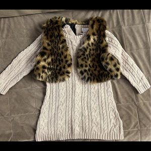 Sweater dress with vest